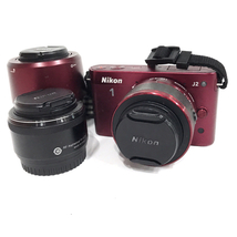 1円 Nikon 1 J2 10-30mm 1:3.5-5.6 VR 30-110mm 1:3.8-5.6 VR 18.5mm 1:1.8 ミラーレス一眼 デジタルカメラ C181701_画像1