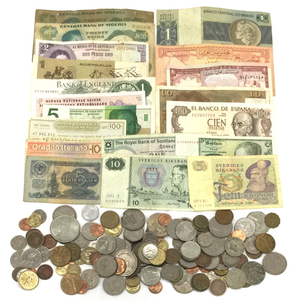 香港 マレーシア 中国 サウジアラビア バーレーン オーストラリア 他 古銭 紙幣 まとめ 総重量約645g