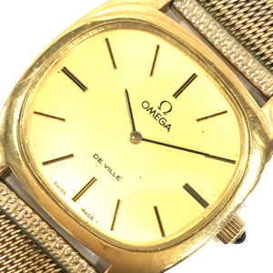オメガ 腕時計 デビル Deville ゴールドカラー金具 2針 手巻き 機械式 メンズ 社外ベルト 稼働 OMEGA