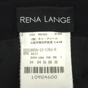レナランゲ サイズ USA 04 ロングスカート バックファスナー スリット レディース ブラック 黒 RENA LANGEの画像4