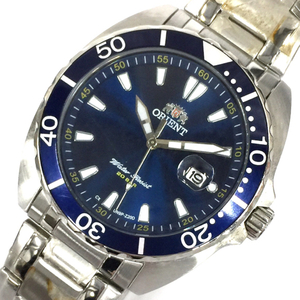 オリエント デイト クォーツ 腕時計 UN9P-C8 メンズ ブルー文字盤 未稼働品 純正ブレス 付属品あり ORIENT