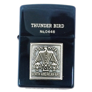 ジッポ オイルライター THUNDER BIRD NORTH AMERICAN ART 限定 ブルー 喫煙具 ライター 保存袋 保存箱付