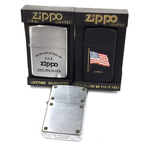 送料360円 ジッポー オイルライター スリムタイプ アメリカ 星条旗 マットブラック 他 計3点 ZIPPO QG012-78 同梱NG