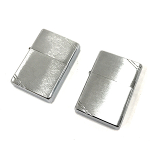 1円 ジッポー オイルライター 喫煙具 シルバーカラー サイズ約5.5×3.8cm 計2点 セット 保存箱 付属 ZIPPO