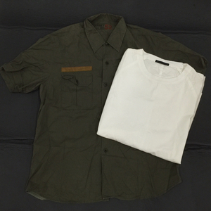 ドリスヴァンノッテン サイズ 52 ARMY STYLED SHIRTS 半袖シャツ カーキ 含 メンズ 他 ディスカバード 計2点