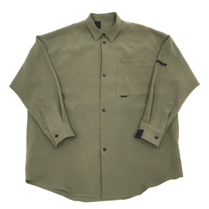 エヌハリウッド サイズ 38 長袖 オーバーサイズシャツ ドロップショルダー 2212-SH24-098-peg メンズ カーキ