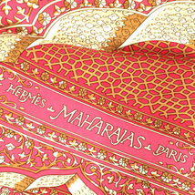 エルメス カレ 90 大判 スカーフ MAHARAJAS マハラジャ シルク 100% 品質表示タグ有り ピンク HERMES QR012-279_画像6