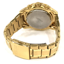 セイコー 腕時計 7T04-0AT0 クロノグラフ ビッグデイト 白文字盤 GDカラー クォーツ メンズ 稼働 SEIKO QR014-422_画像5