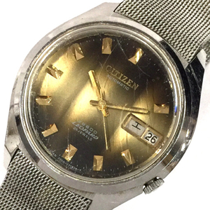 シチズン 腕時計 4-770382 28800 レオパード デイデイト カットガラス 34石 自動巻き メンズ 稼働 QR014-415