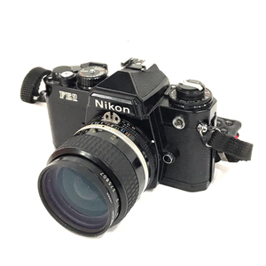1円 Nikon FE2 NIKKOR 35mm 1:2 一眼レフ フィルムカメラ マニュアルフォーカス L131328