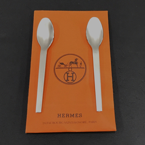 エルメス ティースプーン シルバーカラー カトラリー 生活雑貨 ブランド小物 2本 セット HERMES