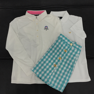 キャロウェイ サイズL 長袖 ポロシャツ ショートパンツ ギンガムチェック レディース ゴルフ ウェア 計3点セット