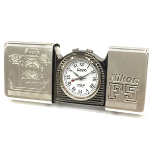 送料360円 ジッポー ZIPPO CLOCK アラーム付き タイムタンク ニコン Nikon F5 未稼働品 OX014-16 同梱NG