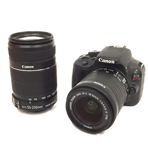 1円 CANON EOS Kiss X7 EF-S 18-55mm 1:3.5-5.6 IS STM 55-250mm 1:4-5.6 IS II デジタル一眼レフ カメラ L171527
