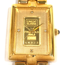 1円 INGOT WATCH 腕時計 インゴット ゴールド FINE GOLD 999.9 スクエア クォーツ メンズ_画像1