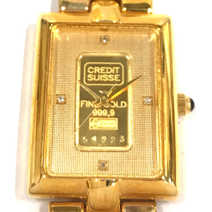 1円 INGOT WATCH 腕時計 インゴット ゴールド FINE GOLD 999.9 スクエア クォーツ メンズ