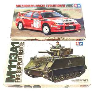 三菱ランサーエボリューション6 WRC 1/24 他 M113A1ファイヤー・サポート 1/35 含 プラモデル 未組立 計2点 QG021-50