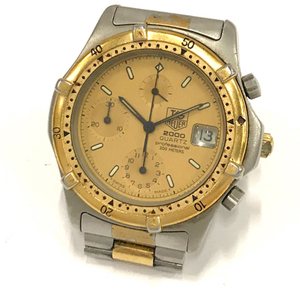 タグホイヤー 2000 デイト クォーツ クロノグラフ 腕時計 ゴールドカラー文字盤 264.006/1 純正ブレス TAG Heuer