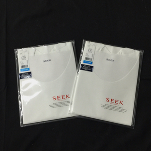 美品 SEEK サイズS 半袖 Tシャツ コットン ボートネック デオドラント 消臭加工 肌着 メンズ ホワイト 計2点 セット