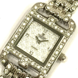 1円 バレンチノ ドマーニ 腕時計 VD-1019 ダイアモンド スクエア シルバーカラー QZ レディース 純正ベルト 付属有
