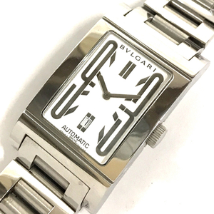 1円 ブルガリ 腕時計 レッタンゴロ RT45S スクエア デイト 白文字盤 シルバーカラー 自動巻き メンズ ジャンク