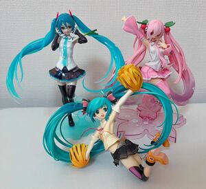 【ジャンク】初音ミク プラモデル 桜ミク くじ Cheerful フィギュア 3点 まとめ チアガール