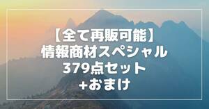 【激安】全て再販可能　情報商材スペシャル379点セット+おまけ！【副業初心者におすすめ】