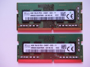 SK hynix China 4GB 1R×16 PC4-2400T 2枚組 8GB Used ②