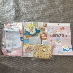 Новая пропущенная Lucky Bag 2024 Pokemon 2400 Yen Eco -Bag Calendar Блокнот мешочек 8 очков хранилище игрушки Pikachu Mister Donut Toy Storage