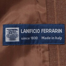 Leilian/レリアン テーラードジャケット 長袖 ストライプ柄 ウール混 LANIFICIO FERRARIN イタリア製 11 L 茶系[NEW]★41LH52_画像5