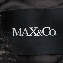 【美品】Max&Co./マックスアンドコー ロング ステンカラーコート グレンチェック柄 ダブル 長袖 IJ38 黒系 白 [NEW]★41KF95_画像8