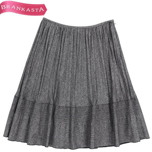 [ beautiful goods ]AUSTIN REED/ Austin Lead lady's knee height erasing pleated skirt flair wool .40 L gray series [NEW]*41JC32