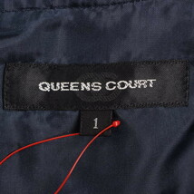 【美品】QUEENS COURT/クイーンズコート ひざ丈 ワンピース フレンチスリーブ 花柄レース 1 S相当 ネイビー [大感謝祭]★41DN40_画像8