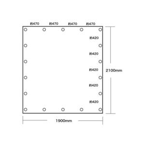 バンジーコード 10本付 トラックシート グレー 1号 1.9m×2.1m 軽トラック 軽トラシート エステル帆布 ◆本州四国九州送料無料！ ◆の画像4