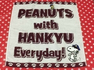 ネコポス■ スヌーピー 阪急 電車 コラボ ハンドタオル ピーナッツ PEANUTS ウッドストック