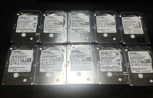 動作確認 2.5インチ ノートパソコン用 TOSHIBA HDD 500GB 10点セット　中古品 