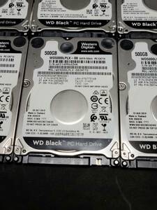 動作確認 2.5インチ ノートパソコン用 WD Black 7200rpm HDD 500GB 10点セット　中古品 *1