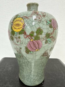 F 中国　清時代　雍正年製　花瓶　壷　中国美術　花器　李朝　壺