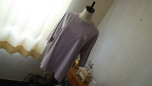 綿100％ ゆったりめ 楽ちん 着心地良い☆miffy ミッフィー ワンポイント 刺繍Tシャツ L 淡紫 ブルーナ