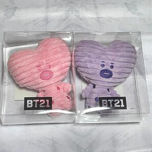 BT21 プラッシュドールコーデュロイ　TATA〈ピンク ＆ パープル〉