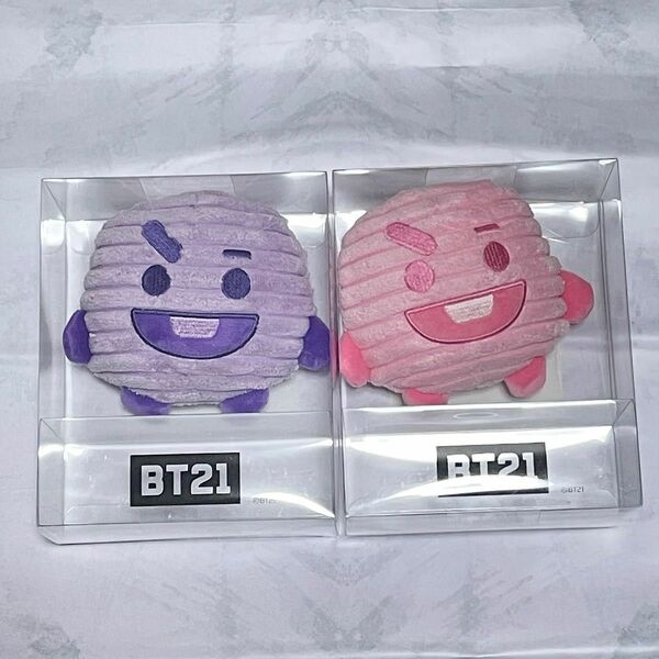 BT21 プラッシュドールコーデュロイ SHOOKY〈ピンク ＆パープル〉 ぬいぐるみ 2個セット