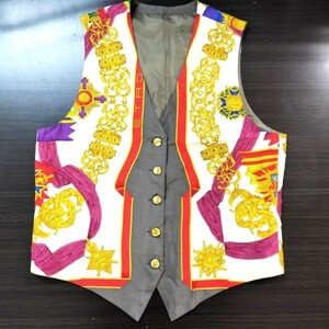 ETRO/エトロ☆シルク?ジレ/ベスト【Women's size -FREE/白系エスニック柄】ノースリーブ/Tops/silk/Vest/jacket◇cBH400