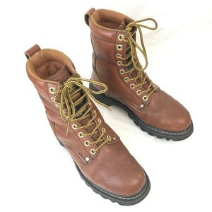 ホーキンス/G.T.hawkins☆本革/10ホール/レザーワークブーツ【7/40/25.0/茶/BROWN】Shoes◎bWB96-9