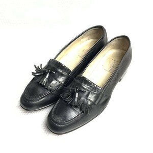  Италия производства * Vintage *ALFANI* размер 10M*27.5~28.0cm* кисточка Loafer мокасины * чёрный черный ^7-22