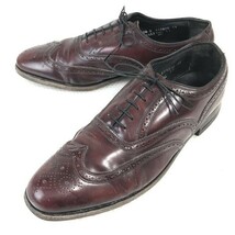 70s-80s/Vintage☆フローシャイム/FLORSHEIM☆タン裏フェルト/本革/フルブローグ/ウイングチップ【10.5D/28.0-28.5/バーガンディ】◇bJ-109_画像2