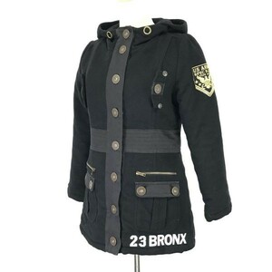 23 BRONX US ARMY☆TYPE B-7/ミリタリーコート/フーディーブルゾン/ジャケット【レディースF/黒/black】フライトジャケット/Jumper◇cBH464