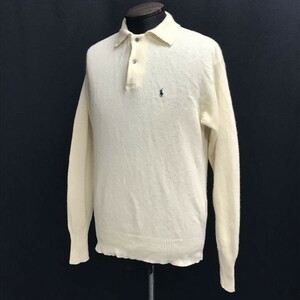 ラルフローレン/RALPH LAUREN☆ウール100％/襟付きセーター【メンズM/ベージュ/beige】ポロシャツ型/Tops/Shirts/Sweater◇cBH450