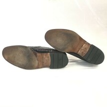 ビンテージ☆ヴァンボメル/VAN BOMMEL☆編み込み本革/スリッポン/ヴァンプシューズ【7.5/26.0/茶/BROWN】サイドゴア/dress shoes◇bi-118_画像4