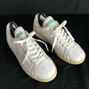 adidas STANSMITH☆2009/緑/顔なし/レザースニーカー【26.5/UK8/白/white】アディダス スタンスミス/sneakers/Shoes/trainers◇bQ-522