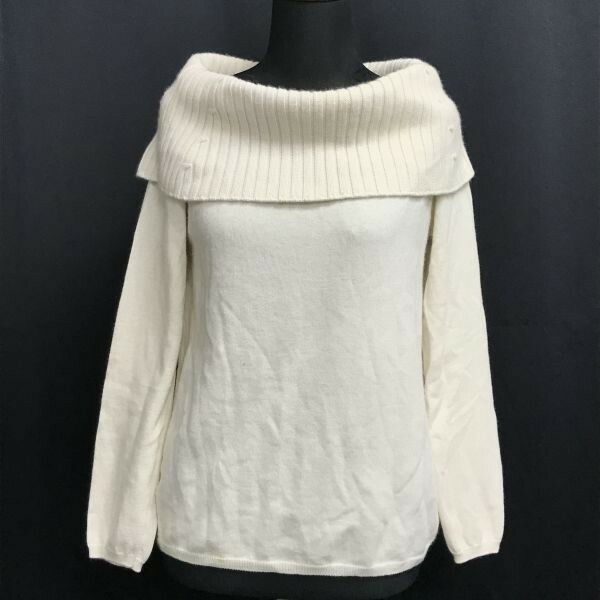 イタリア製☆ロマーニ ストゥーディオ/ROMANI studio☆アンゴラ×シルク混/オフタートルセーター【レディースS/白/white】sweater◇cBH498